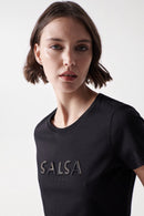 Round Neck Logo T-Shirt- Black