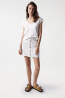 Back Lace Detail T-shirt - White