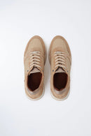 Crocodile & Suede Sneaker - Oatmeal