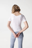 Asymmetric Knit Top - White