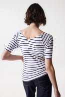 Asymmetric Knit Top- Blue