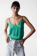 Satin Top - Green