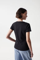 Round Neck Logo T-Shirt- Black