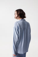 Loose Fit Buttoned Shirt - Blue