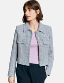 Powered Blue Blazer - Blue/Ecru/White