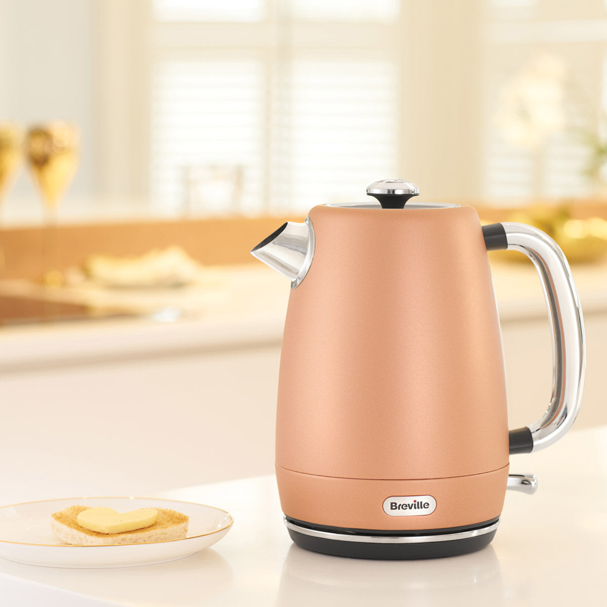 Luminere Kettle Breville Rose Gold Kettle Strata Luminere Kettle Rose Gold