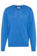 Plain V Neck Jumper - Ocean