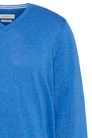 Plain V Neck Jumper - Ocean