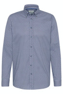 Print Button Down Shirt - Navy