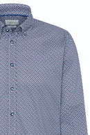 Print Button Down Shirt - Navy