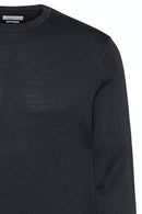 Waffle Crew Neck Jumper - Moss