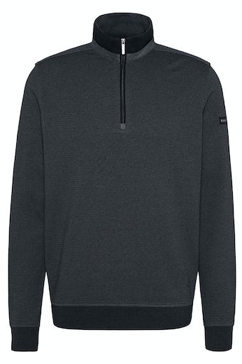 1/4 Zip Pin Dot Sweatshirt - Grey