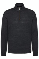 Wool 1/4 Zip Jumper - Dark Grey