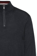 Plain 1/4 Zip Knit - Dark Grey