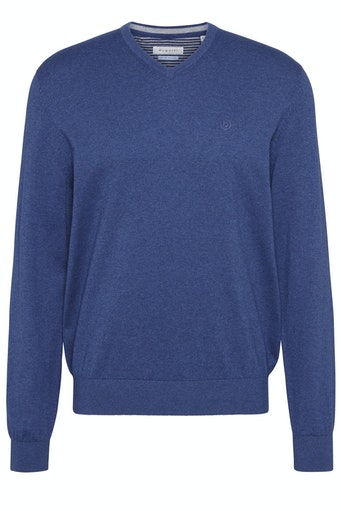 Cotton Cashmere V-Neck Jumper - Royal Blue