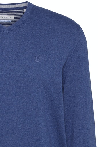 Cotton Cashmere V-Neck Jumper - Royal Blue
