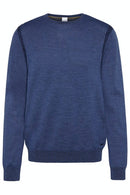 Shoulder Detail Wool Crew Neck - Royal Blue