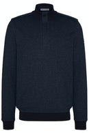 1/4 Zip Suede Trim Jumper - Royal Blue