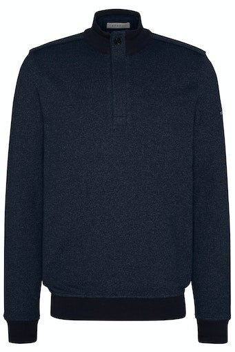 1/4 Zip Suede Trim Jumper - Royal Blue