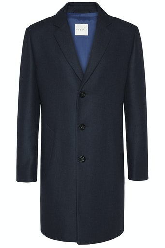 Long Wool Overcoat - Navy