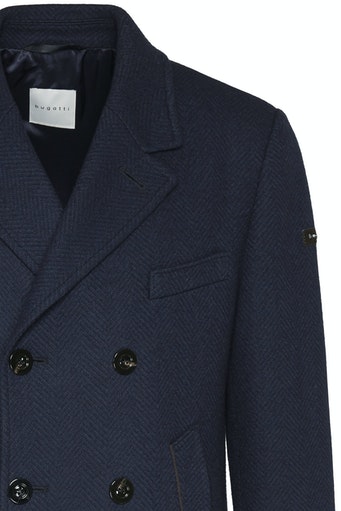 Double Breasted Overcoat - Navy