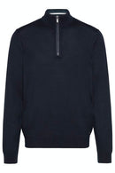 Plain 1/4 Zip Knit - Dark Grey