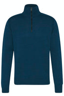 1/4 Zip Premium Wool Jumper - Navy