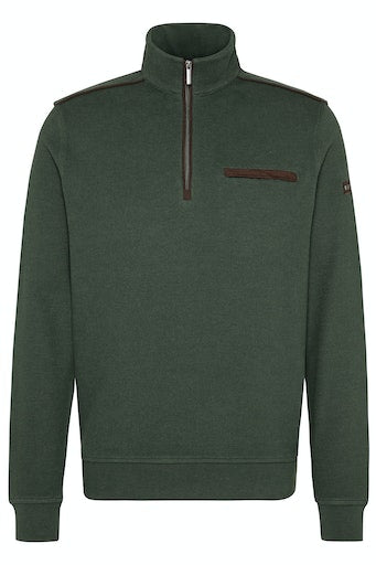 1/4 Zip Pocket Sweatshirt - Bottle Green