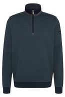 1/4 Zip Pin Dot Sweatshirt - Bottle Green