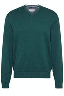 Cotton Cashmere V-Neck Jumper - Hunter Green