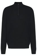 1/4 Zip Waffle Jumper - Navy