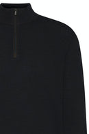 1/4 Zip Waffle Jumper - Blackberry