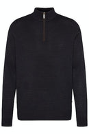 Wool 1/4 Zip Jumper - Brown
