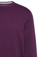 Cotton Cashmere Crew Neck Jumper - Purple