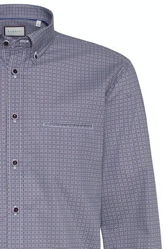 Button Down Print Shirt - Purple