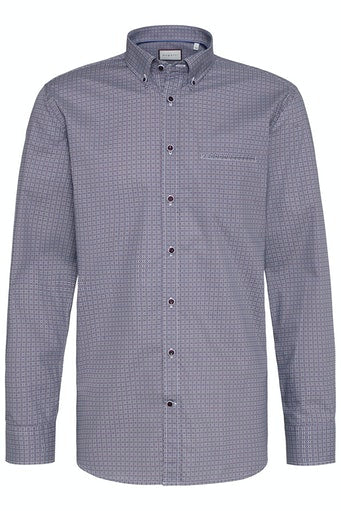Button Down Print Shirt - Purple
