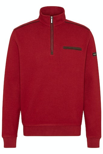 1/4 Zip Pocket Sweatshirt - Red