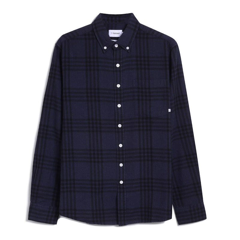 Talbot Check Button Down Shirt - Navy Melange