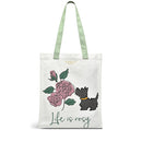 Life Is Rosy Medium Open Top Tote - Natural