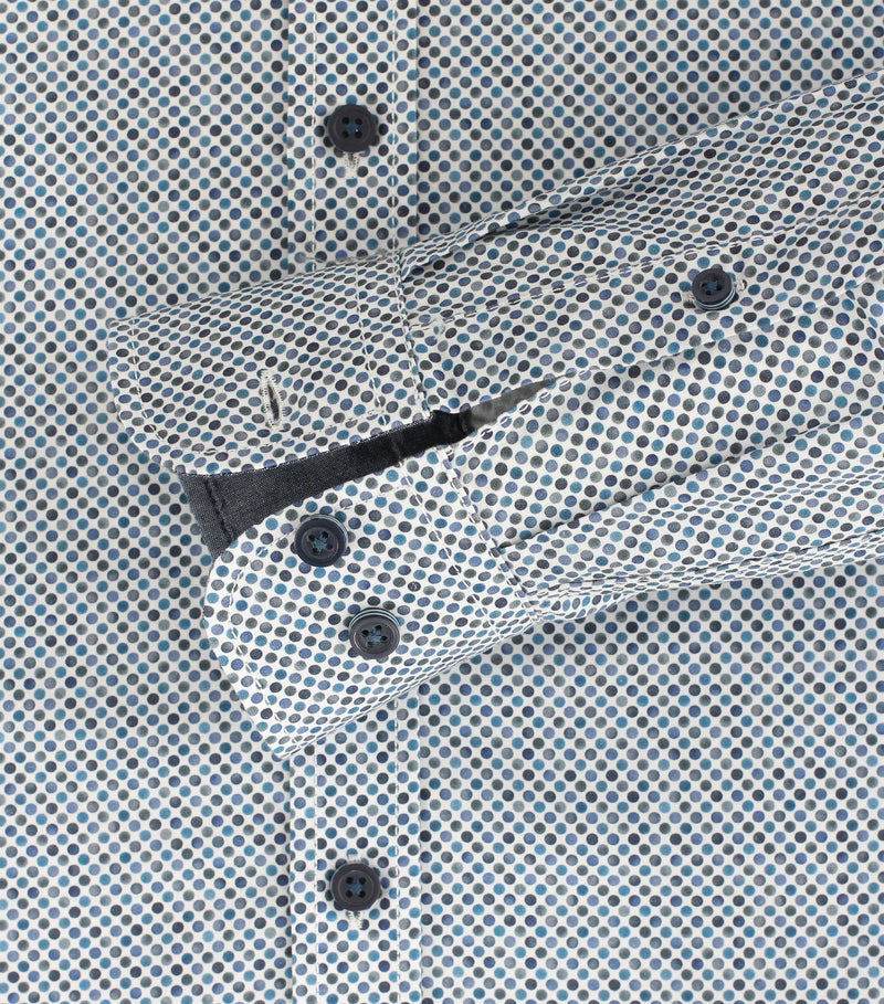 Button Down Print Shirt - Light Blue