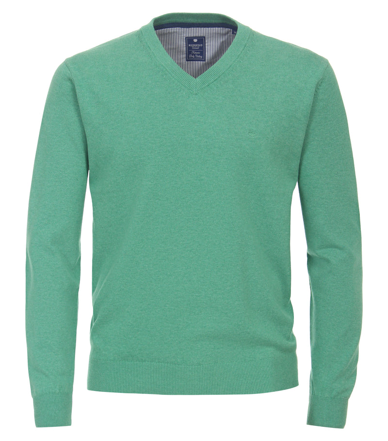 V Neck Jumper - Green 628