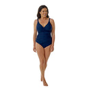 Chloe Mock Wrap Swimsuit - Navy