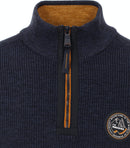 Plain Troyer Zip Jumper - Navy