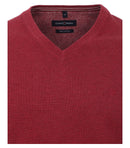 Plain V-neck Jumper - Rumba Red