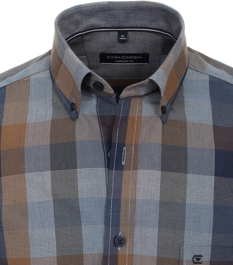 Comfort Fit Check Shirt - Light Blue