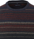 Patterned Round Neck Jumper - Fired Brick
