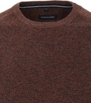 Patterned Round Neck Jumper - Rust