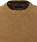 Patterned Crew Neck Jumper - Tan
