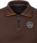Plain Troyer Zip Jumper - Dark Brown