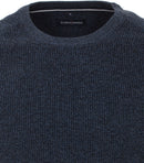 Patterned Round Neck Jumper - Navy